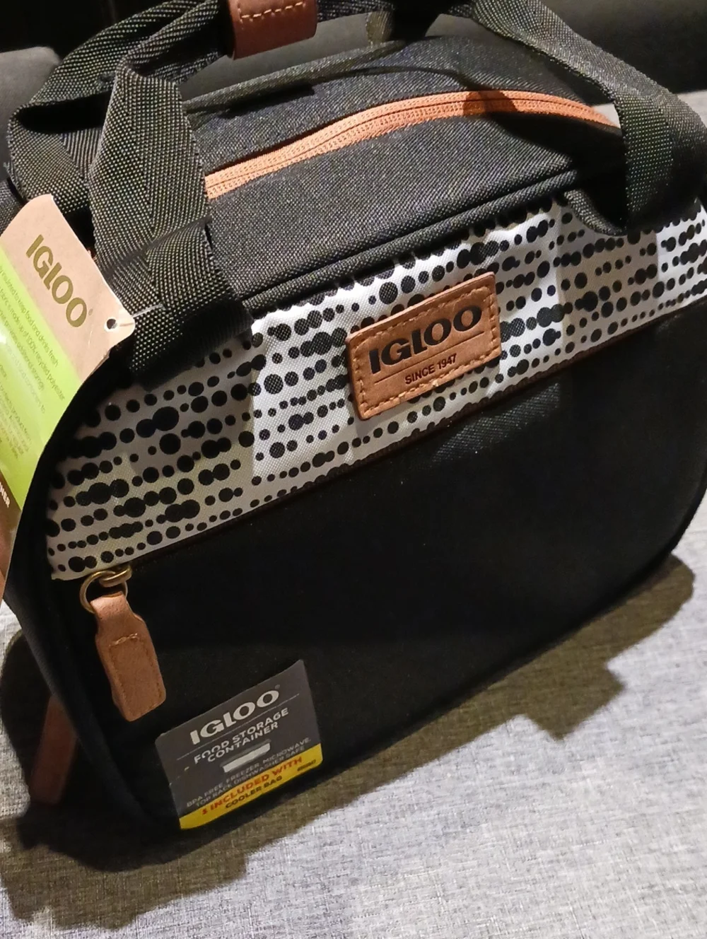 Igloo Repreve Urban Bowler Lunch Bag Combo With Food Container - Black/White
